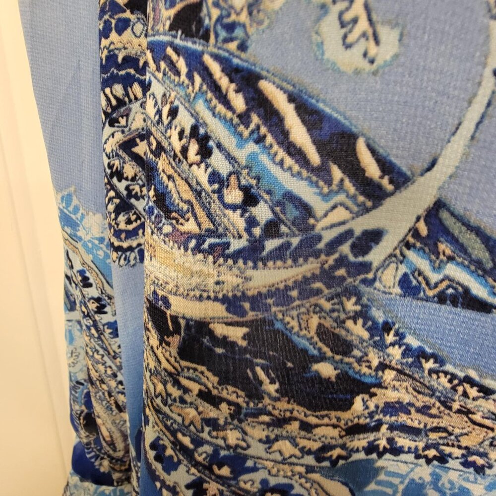 CHICO'S Enchanted Paisley Betty Long Sheer Shirt Size 0 - Picture 14 of 15